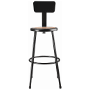 National Public Seating 6230B-10 Round Stool w/ Solid Back & Masonite Board Seat, Black thumbnail 3