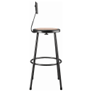 National Public Seating 6230B-10 Round Stool w/ Solid Back & Masonite Board Seat, Black thumbnail 4