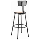 National Public Seating 6230B-10 Round Stool w/ Solid Back & Masonite Board Seat, Black thumbnail 5