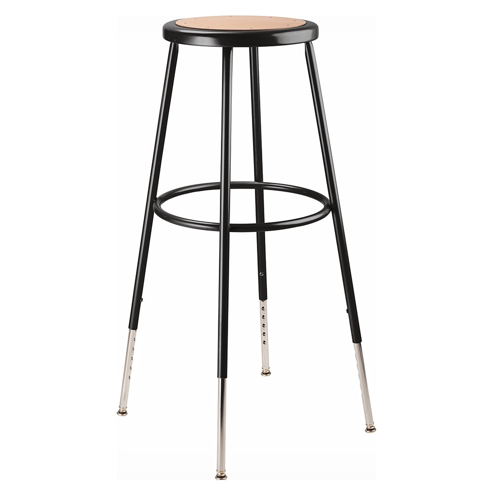 National Public Seating 6230H-10 Round Backless Stool w/ Masonite Board Seat, Black