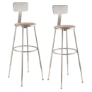 National Public Seating 6230HB Round Stool w/ Solid Back & Masonite Board Seat, Gray thumbnail 2