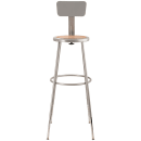 National Public Seating 6230HB Round Stool w/ Solid Back & Masonite Board Seat, Gray thumbnail 3