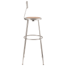 National Public Seating 6230HB Round Stool w/ Solid Back & Masonite Board Seat, Gray thumbnail 4