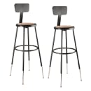 National Public Seating 6230HB-10 Round Stool w/ Solid Back & Masonite Board Seat, Black thumbnail 2