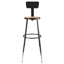 National Public Seating 6230HB-10 Round Stool w/ Solid Back & Masonite Board Seat, Black thumbnail 3