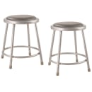 National Public Seating 6418 Round Backless Stool w/ Gray Vinyl Padded Seat, Gray thumbnail 2