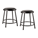National Public Seating 6418-10 Round Backless Stool w/ Black Vinyl Padded Seat, Black thumbnail 2