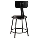 National Public Seating 6418B-10 Round Stool w/ Black Vinyl Padded Back & Black Vinyl Padded Seat, Black thumbnail 5