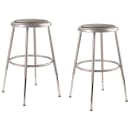 National Public Seating 6418H Round Backless Stool w/ Gray Vinyl Padded Seat, Gray thumbnail 2