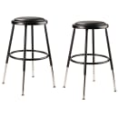 National Public Seating 6418H-10 Round Backless Stool w/ Black Vinyl Padded Seat, Black thumbnail 2
