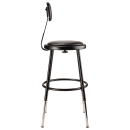 National Public Seating 6418HB-10 Round Stool w/ Black Vinyl Padded Back & Black Vinyl Padded Seat, Black thumbnail 4