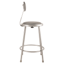 National Public Seating 6424B Round Stool w/ Gray Vinyl Padded Back & Gray Vinyl Padded Seat, Gray thumbnail 4
