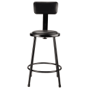 National Public Seating 6424B-10 Round Stool w/ Black Vinyl Padded Back & Black Vinyl Padded Seat, Black thumbnail 3