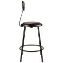 National Public Seating 6424B-10 Round Stool w/ Black Vinyl Padded Back & Black Vinyl Padded Seat, Black thumbnail 4