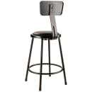 National Public Seating 6424B-10 Round Stool w/ Black Vinyl Padded Back & Black Vinyl Padded Seat, Black thumbnail 5