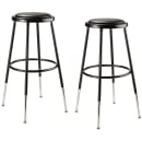 National Public Seating 6424H-10 Round Backless Stool w/ Black Vinyl Padded Seat, Black thumbnail 2