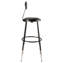 National Public Seating 6424HB-10 Round Stool w/ Black Vinyl Padded Back & Black Vinyl Padded Seat, Black thumbnail 4