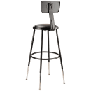 National Public Seating 6424HB-10 Round Stool w/ Black Vinyl Padded Back & Black Vinyl Padded Seat, Black thumbnail 5