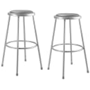 National Public Seating 6430 Round Backless Stool w/ Gray Vinyl Padded Seat, Gray thumbnail 2