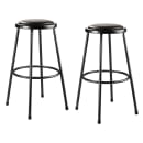 National Public Seating 6430-10 Round Backless Stool w/ Black Vinyl Padded Seat, Black thumbnail 2