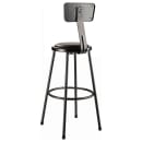 National Public Seating 6430B-10 Round Stool w/ Black Vinyl Padded Back & Black Vinyl Padded Seat, Black thumbnail 5
