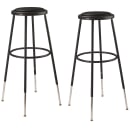 National Public Seating 6430H-10 Round Backless Stool w/ Black Vinyl Padded Seat, Black thumbnail 2