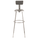 National Public Seating 6430HB Round Stool w/ Gray Vinyl Padded Back & Gray Vinyl Padded Seat, Gray thumbnail 3