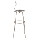 National Public Seating 6430HB Round Stool w/ Gray Vinyl Padded Back & Gray Vinyl Padded Seat, Gray thumbnail 4