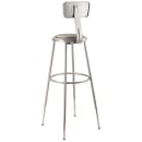 National Public Seating 6430HB Round Stool w/ Gray Vinyl Padded Back & Gray Vinyl Padded Seat, Gray thumbnail 5