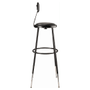 National Public Seating 6430HB-10 Round Stool w/ Black Vinyl Padded Back & Black Vinyl Padded Seat, Black thumbnail 4