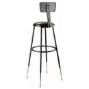 National Public Seating 6430HB-10 Round Stool w/ Black Vinyl Padded Back & Black Vinyl Padded Seat, Black thumbnail 5