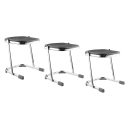 National Public Seating 6618 Backless Elephant Z Stool w/ Black Plastic Seat, Chrome thumbnail 2