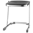 National Public Seating 6618 Backless Elephant Z Stool w/ Black Plastic Seat, Chrome thumbnail 6