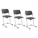 National Public Seating 6618B Elephant Z Stool w/ Black Plastic Back & Black Plastic Seat,  Chrome thumbnail 2