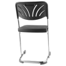 National Public Seating 6618B Elephant Z Stool w/ Black Plastic Back & Black Plastic Seat,  Chrome thumbnail 6