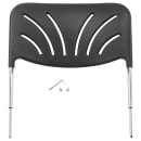 National Public Seating 6618B Elephant Z Stool w/ Black Plastic Back & Black Plastic Seat,  Chrome thumbnail 9
