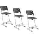 National Public Seating 6622B Elephant Z Stool w/ Black Plastic Back & Black Plastic Seat,  Chrome thumbnail 2