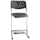 National Public Seating 6622B Elephant Z Stool w/ Black Plastic Back & Black Plastic Seat,  Chrome thumbnail 3