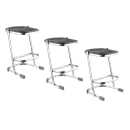 National Public Seating 6624 Backless Elephant Z Stool w/ Black Plastic Seat, Chrome thumbnail 2