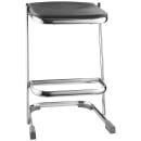National Public Seating 6624 Backless Elephant Z Stool w/ Black Plastic Seat, Chrome thumbnail 3