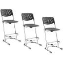 National Public Seating 6624B Elephant Z Stool w/ Black Plastic Back & Black Plastic Seat,  Chrome thumbnail 2