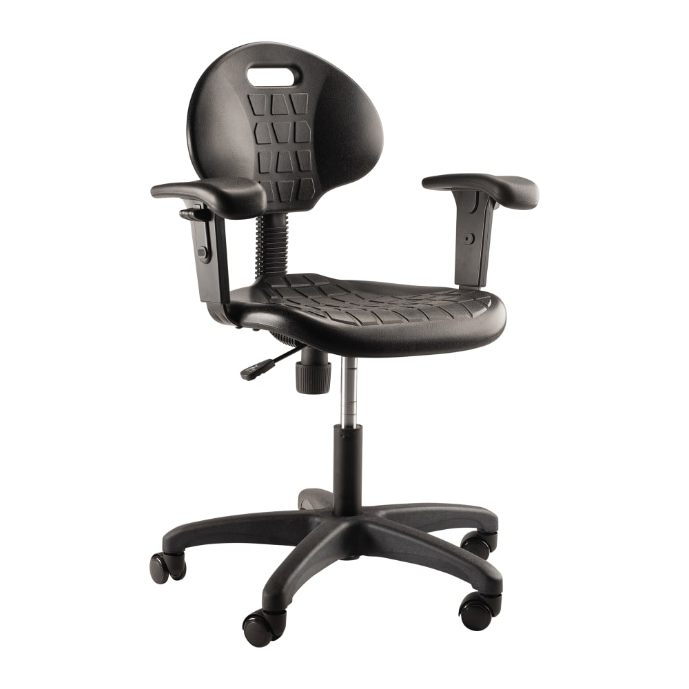 National Public Seating 6716HB-A Swivel Task Chair w/ Low Back & Polyurethane Seat, Black