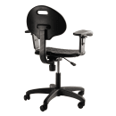 National Public Seating 6716HB-A Swivel Task Chair w/ Low Back & Polyurethane Seat, Black thumbnail 3
