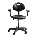National Public Seating 6716HB-A Swivel Task Chair w/ Low Back & Polyurethane Seat, Black thumbnail 5