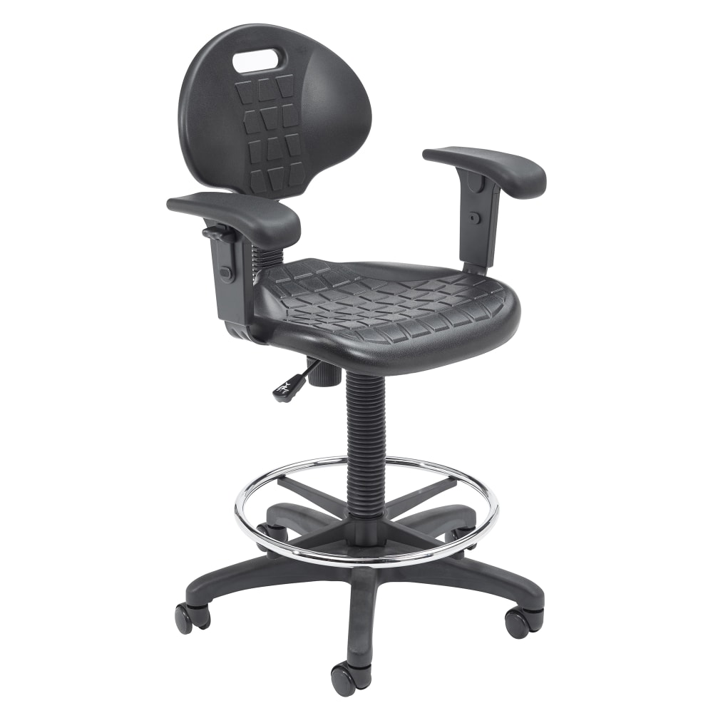 National Public Seating 6722HB-A Swivel Task Chair w/ Low Back & Polyurethane Seat, Black