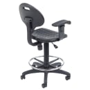 National Public Seating 6722HB-A Swivel Task Chair w/ Low Back & Polyurethane Seat, Black thumbnail 4