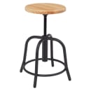 National Public Seating 6800W-10 Round Backless Swivel Stool w/ Wood Seat, Black thumbnail 2