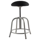 National Public Seating 6810S-02 Round Backless Swivel Stool w/ Black Fabric Cushion Seat, Gray thumbnail 2