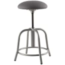 National Public Seating 6820S-02 Round Backless Swivel Stool w/ Charcoal Fabric Cushion Seat, Gray thumbnail 2