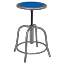National Public Seating 6825-02 Round Backless Swivel Stool w/ Persian Blue Steel Seat, Gray thumbnail 2